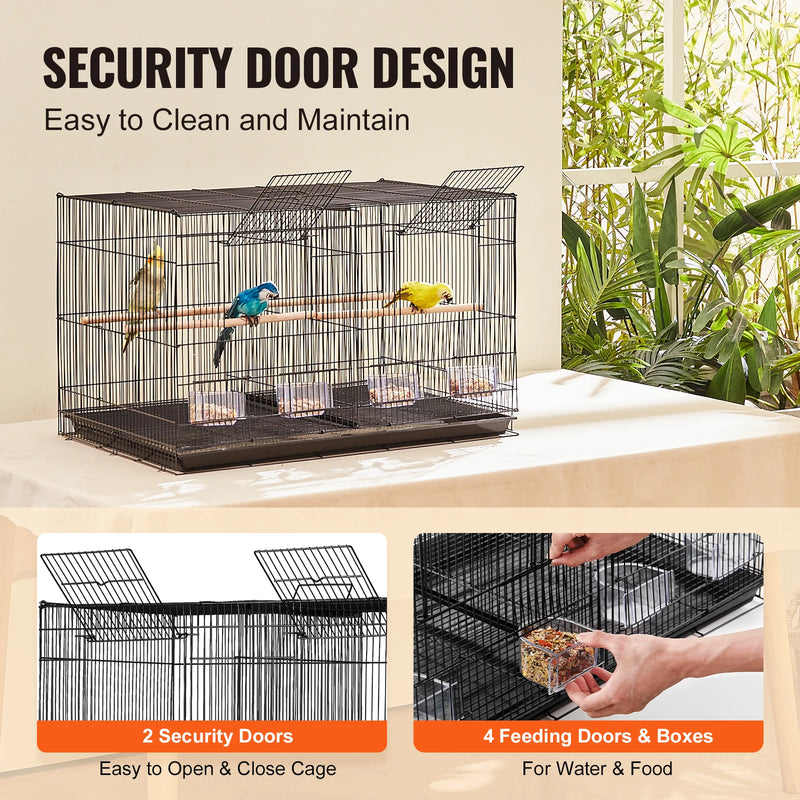 SucceBuy Stackable Small Bird Cage With Handle And Perch For Travel