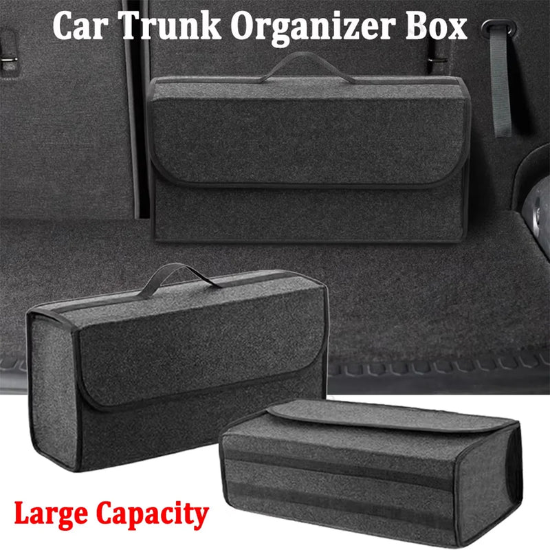 Car Trunk Organizer Foldable Felt Storage Box Portable Vehicle Container