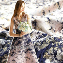 Brocade Jacquard Fabric Yarn Dyed Gradient Tulip Dress Trench Cloth