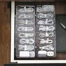 Transparent Plastic Cable Storage Box With Divided Grid Organizer