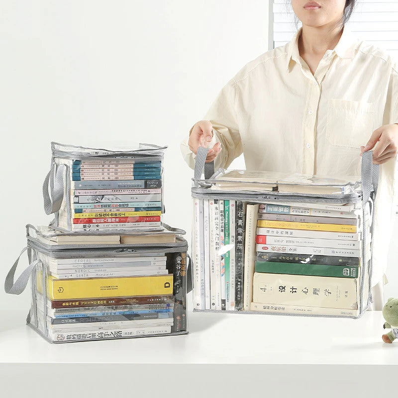 Foldable Book Box Transparent Waterproof Organizer For Home And Classroom