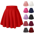 Plus Size Pleated Skirt Knee Length Flared Casual Women Skirt