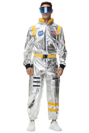 Adult Silver Astronaut Costume Space Jumpsuit For Men And Women