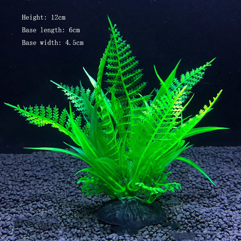 Artificial Aquarium Plants Green Plastic Underwater Fish Tank Decor