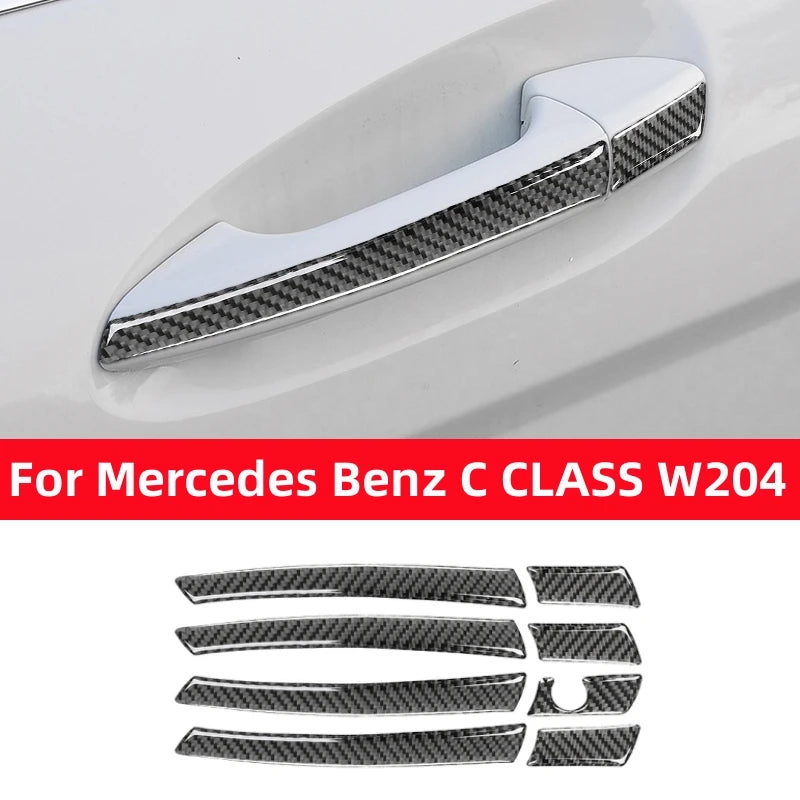 Mercedes Benz C Class W204 Door Handle Cover Carbon Fiber Exterior