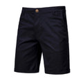 Men's Cotton Shorts Solid Color Elastic Waist Casual Business Pants