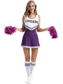 Cheerleading Dance Costume For Women Sleeveless Crop Top Pleated Skirt