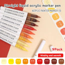 9pcs Acrylic Markers Set For Rock Painting Glass DIY Craft Supplies
