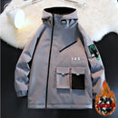 Men's Hooded Zipper Jacket Pilot Style Loose Velvet Coat