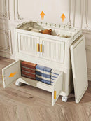 Foldable Storage Cabinet With Wheels Dustproof Wardrobe Organizer