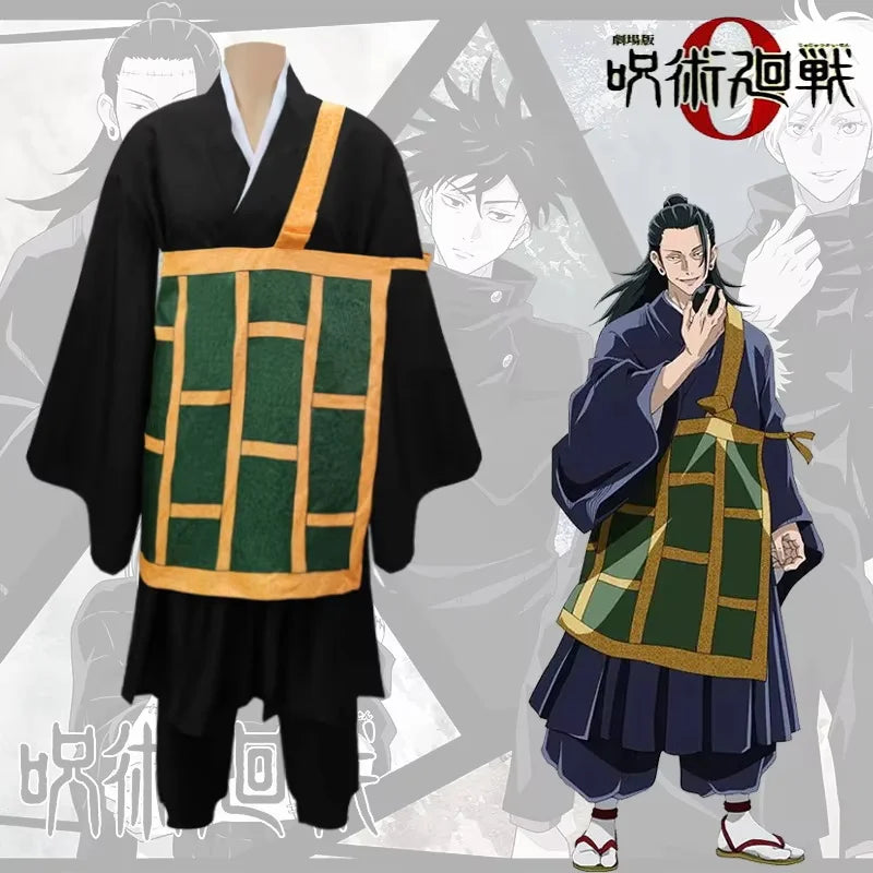 Geto Suguru Cosplay Costume Blue Black Kimono School Uniform Anime