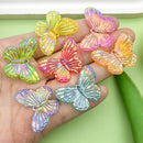 10pcs Colorful Butterfly Charms Acrylic Pendants For Jewelry Making
