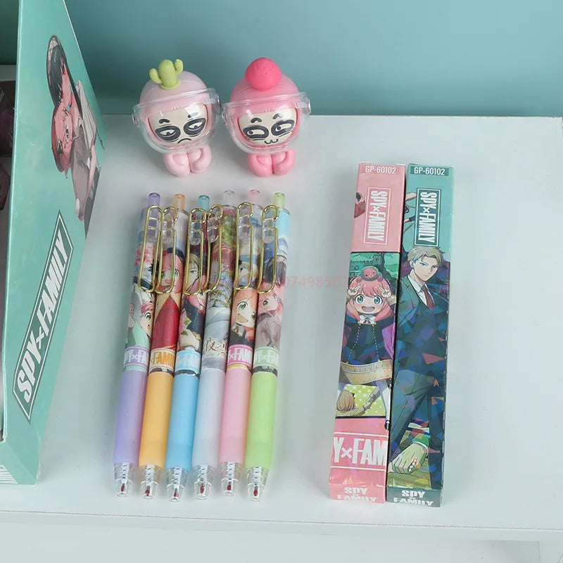 36pcs Anime Spy×Family Gel Pen 0.5mm Black Ink Cartoon Set