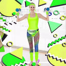 Pink Retro 1980s Women's Sportswear Set 7-Piece Glamorous Design