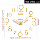 MCDFL Giant Wall Clock 3D Mirror Sticker Nordic Modern Large Timepiece