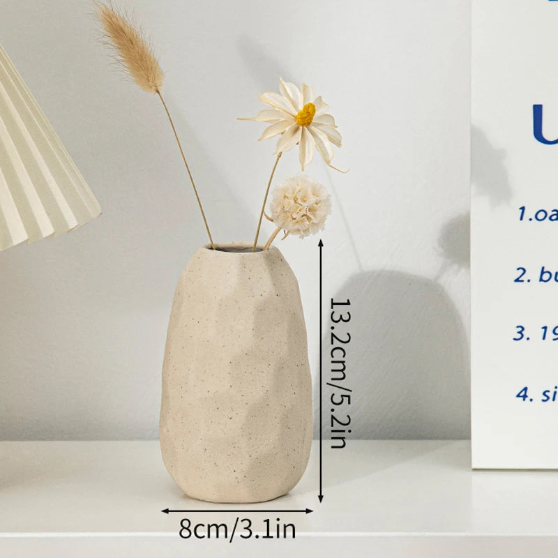 INS Ceramic Vase White Nordic Decorative Flower Pot For Home Decor