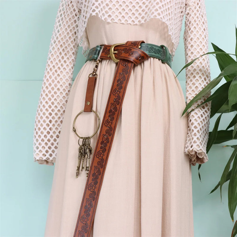 Renaissance Costume Belt Pouch Leather Holder With 3 Potion Bottles