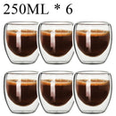 Double Wall Borosilicate Glass Mug Set Heat Resistant Tea Coffee Cups