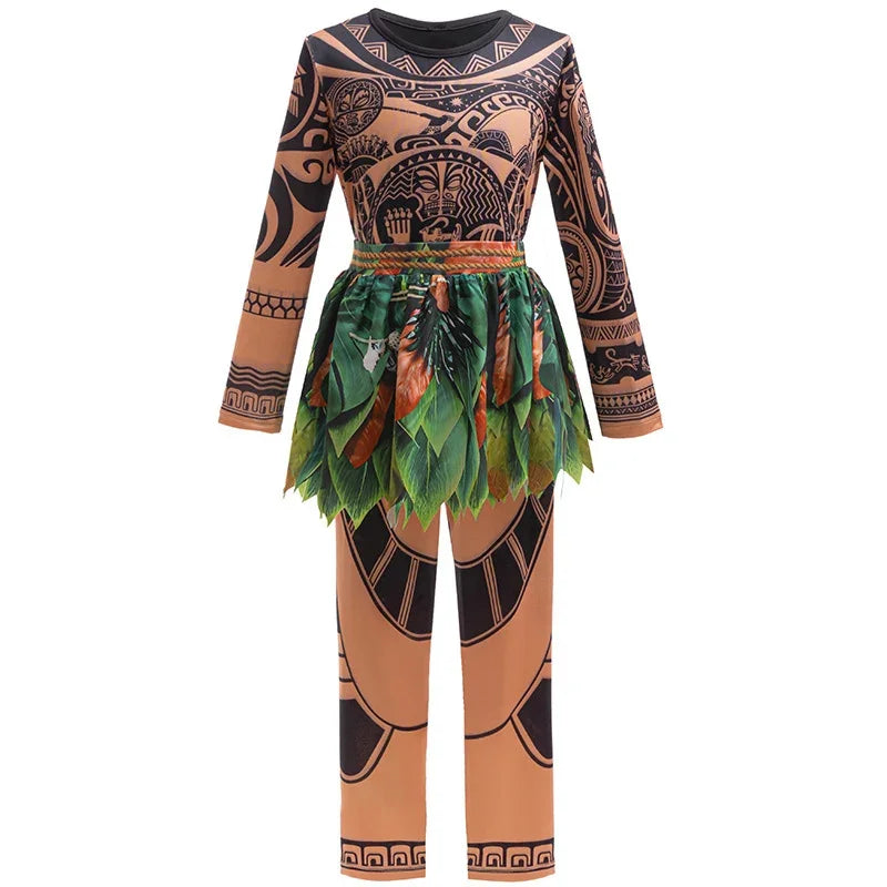 Maui Costume For Kids Boys Tattoo Pants Outfit