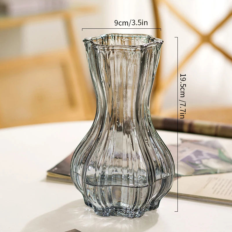Creative Transparent Glass Flower Vase For Fresh Lily Rose Arrangements