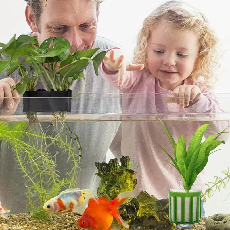 10Pcs Aquarium Plant Fixing Pot Kit With Suction Cups For Fish Tank