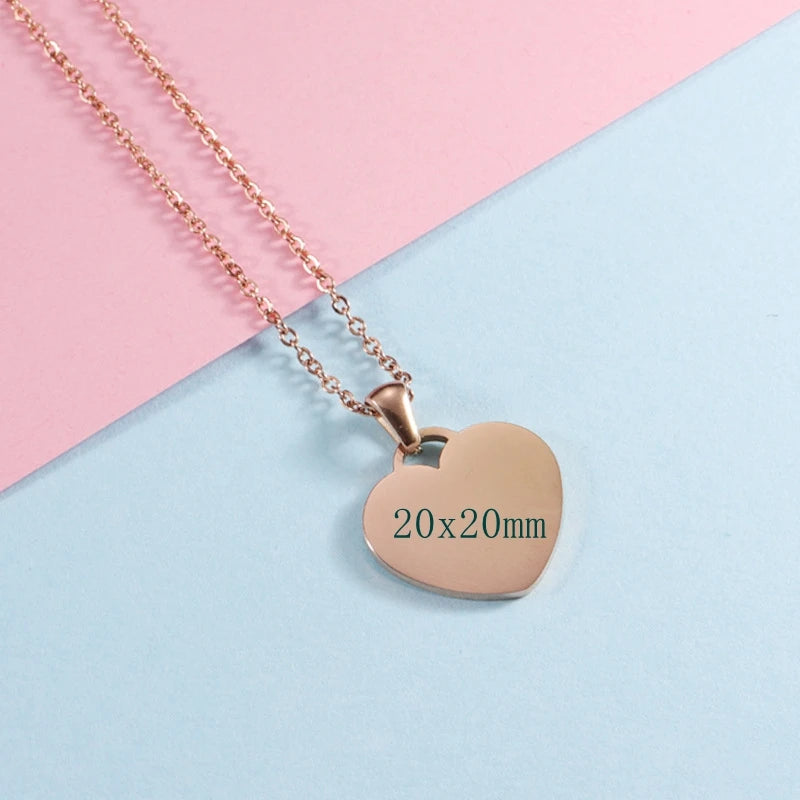 Women's Stainless Steel Heart Pendant Necklace Elegant Simple Chain Jewelry