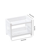 Double-Layer Storage Rack Plastic Organizer For Bathroom And Desk