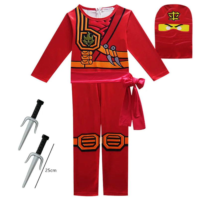 Kids Ninja Costume Jumpsuit Samurai Cosplay Outfit For Party