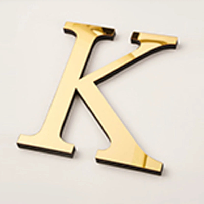 Golden Mirror Acrylic Wall Sticker Large 20cm DIY English Letters Decor