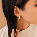 Twisted Circle Hoop Earrings Gold Plated Double Geometric Mini Hoops