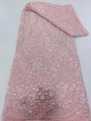 African Lace Fabric Beaded Embroidery French Tulle Wedding Dress Sew