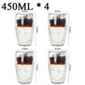 Double Wall Borosilicate Glass Mug Set Heat Resistant Tea Coffee Cups