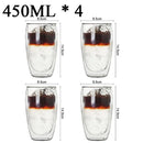 Double Wall Borosilicate Glass Mug Set Heat Resistant Tea Coffee Cups