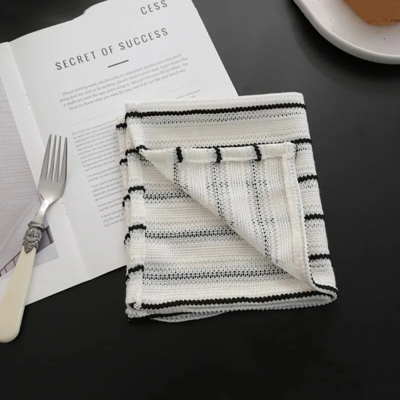 Striped Tablecloth Black White Dining Mat Coaster Home Decor Cloth