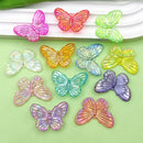 10pcs Colorful Butterfly Charms Acrylic Pendants For Jewelry Making