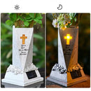 Cemetery Grave Flower Vase Solar LED Hand Painted Decorative Statue Flower Pot For Garden Lawn Courtyard Decorative Statue Vase