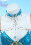 MOBBUNNY Sexy Lingerie Dress Blue Low Cut Sleeves Choker Cosplay