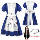 Alice Cosplay Costume Maid Apron Dress Halloween Party Outfit