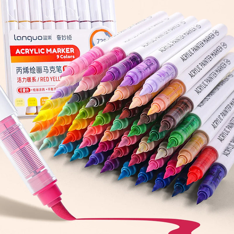 9pcs Acrylic Markers Set For Rock Painting Glass DIY Craft Supplies