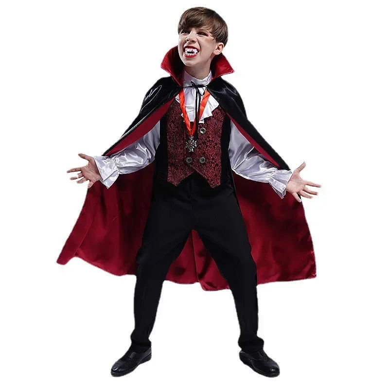 Boys Vampire Costume Halloween Stage Performance Outfit Set