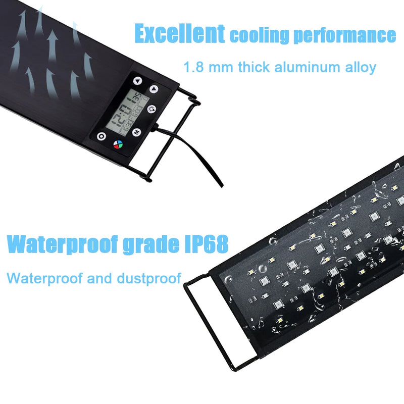 Aquarium LED Light Full Spectrum Waterproof For Fish Tank 30-60cm