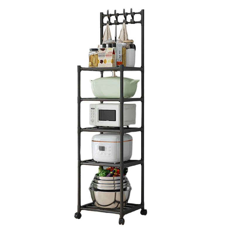 5 Tier Storage Shelves Heavy Duty Rolling Storage Rack For Home