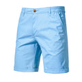 Men's Cotton Shorts Solid Color Elastic Waist Casual Business Pants