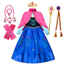 Elsa Anna Princess Dress Girls Mesh Sequin Snow Queen Costume Gown