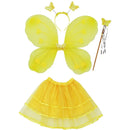 Girl Fairy Costume Butterfly Wings Wand Headband Skirt Set