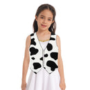 Kids Cow Print Vest Soft Sleeveless Cowboy Cowgirl Waistcoat Top