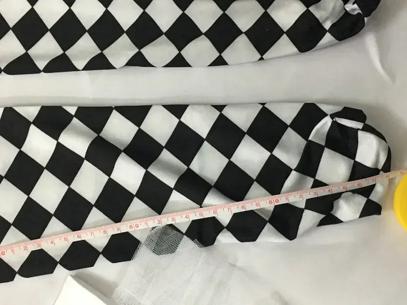 Adult Clown Costume Black White Circus Style Women Halloween Outfit