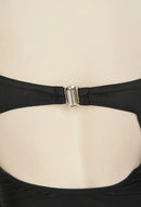 Gothic One-Piece Swimsuit Women Butterfly Lace-Up Cutout Swimwear