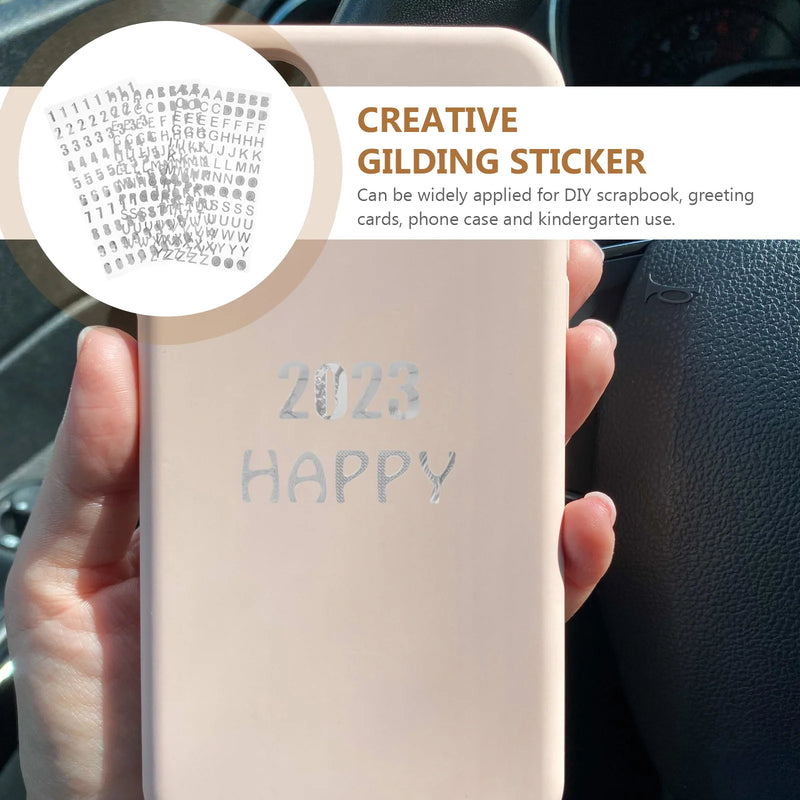 Hot Stamping Letter Stickers 6 Sheets Heart Number Color Vinyl