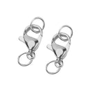 20 Sets Stainless Steel Lobster Clasps With Jump Rings Various Sizes